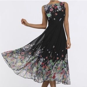 Elegant Black Floral High-Low Dress
